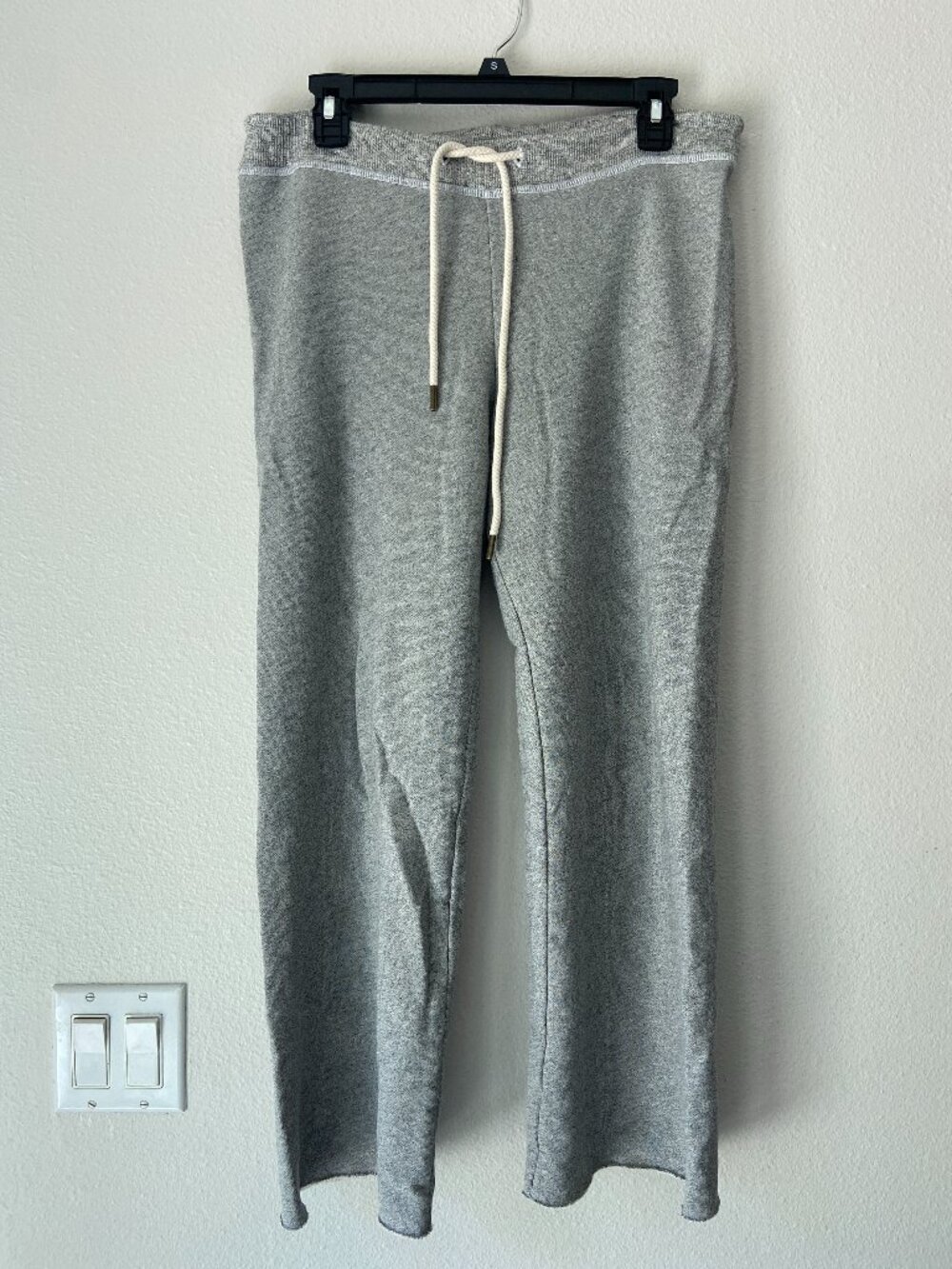 THE GREAT. WIDE LEG HEATHERED GRAY WIDE LEG CROP PANTS SZ 0